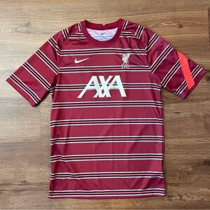 Nike Liverpool FC Men's Medium Red Pre Match Short Sleeve Soccer Football Jersey
